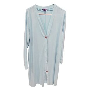 Lane Bryant Long Sleeve Duster Turquoise Size 18/20